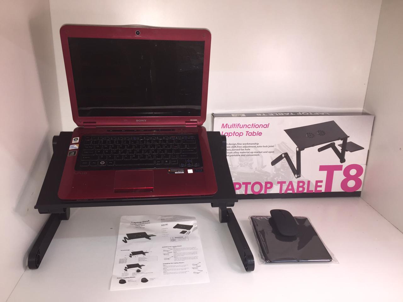 MESA AJUSTABLE MULTIPOSICION CON VENTILADORES PARA NOTEBOOK